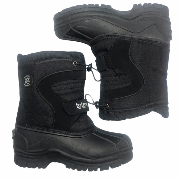 TOTES Connor Kids Waterproof Snow Boots with Removable Liner Black - Picture 2 of 10